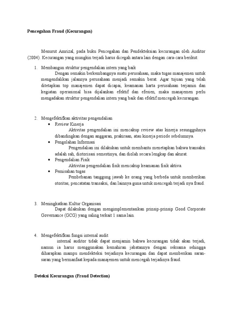 Pencegahan Fraud Dan Cara Mengatasinya PDF