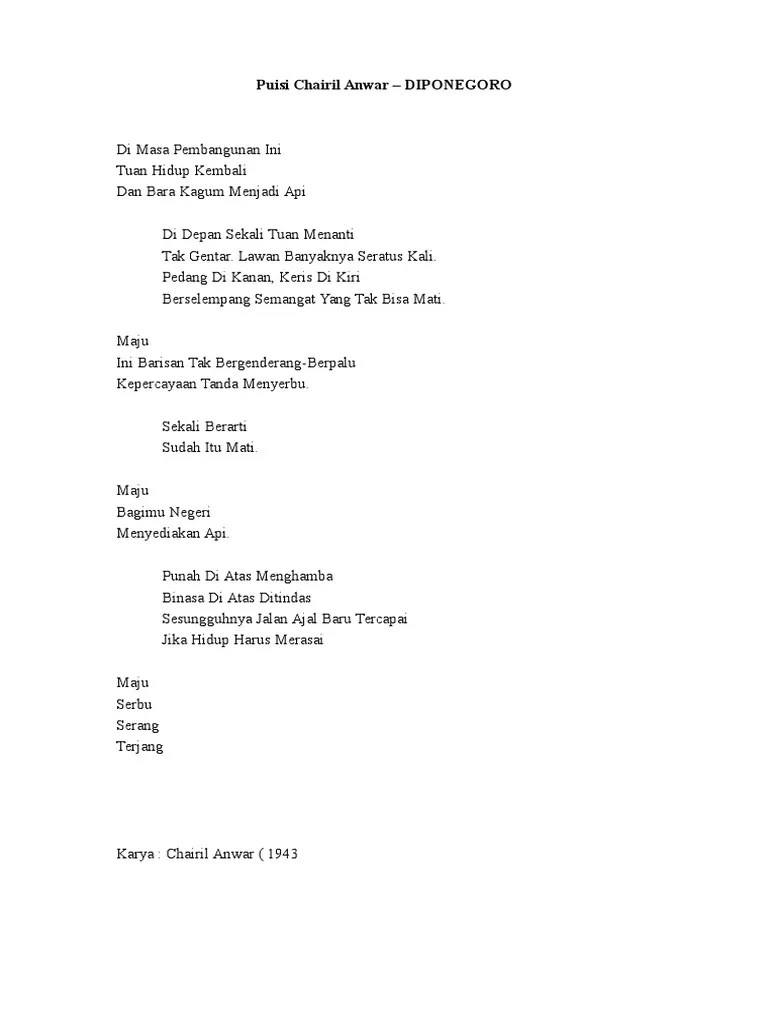 Puisi Diponegoro Chairil Anwar Producted By Derana Youtube Puisi Diponegoro Chairil Anwar Producted By Derana Youtube parafrase puisi diponegoro karya chairil anwar