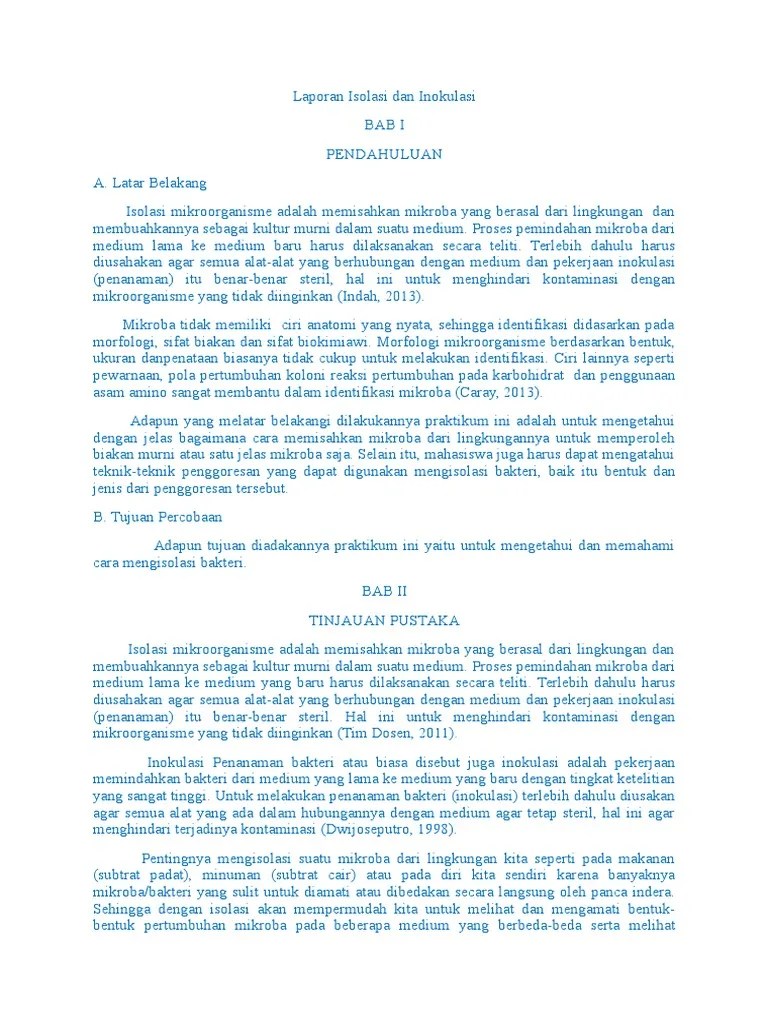 Laporan Isolasi Dan Inokulasi | PDF