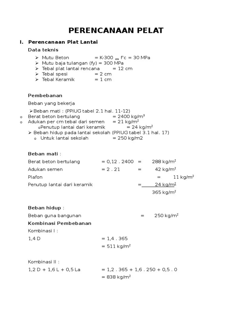 Perencanaan Plat Lantai | PDF