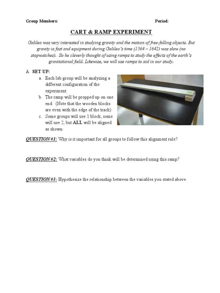 lab cart ramp Gravity Mass