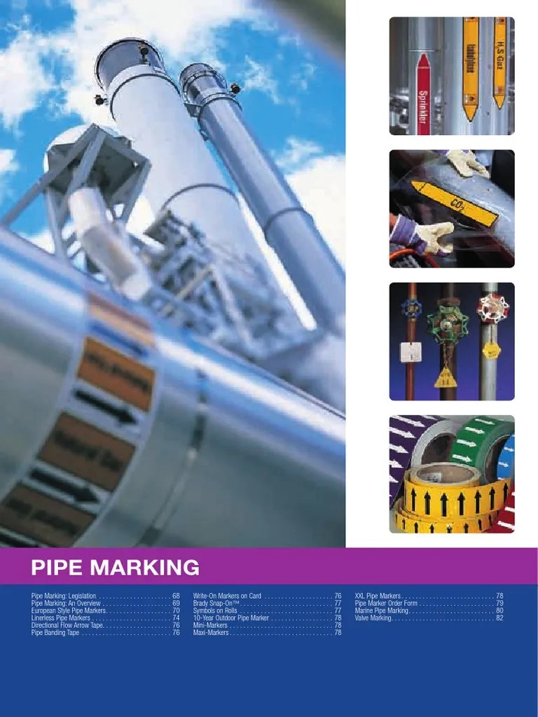 European Marking for pipes Firefighting Acid