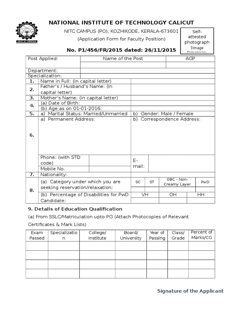 Application Form Thesis Academia