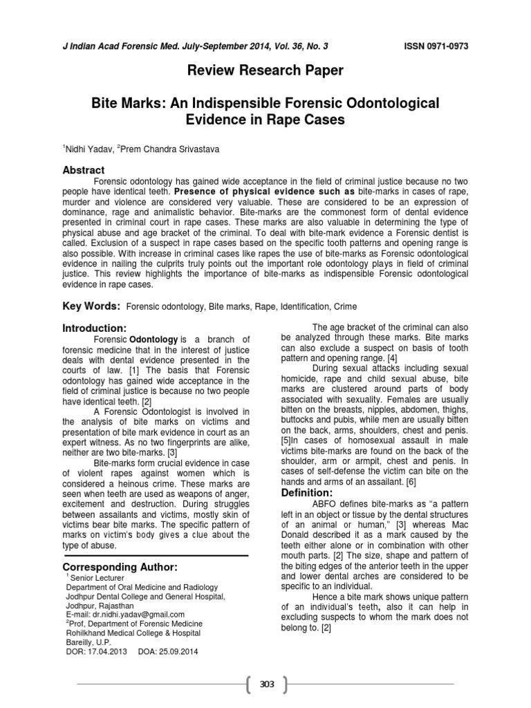 Bite Marks PDF Dentistry Mouth