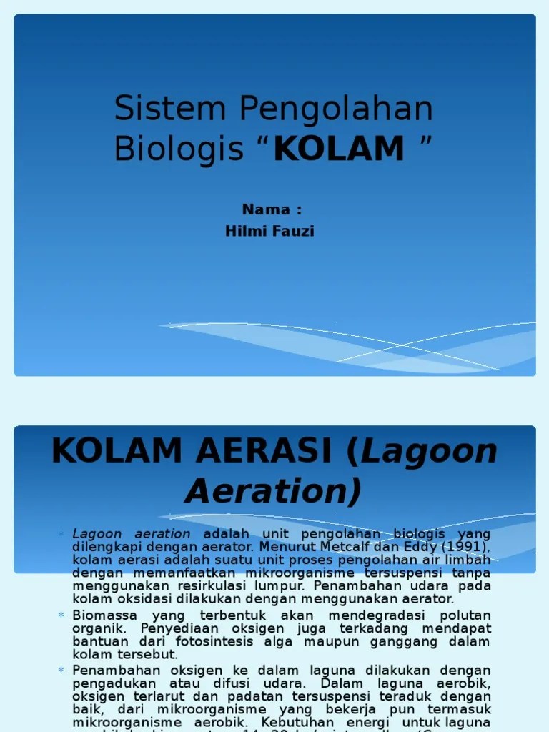 Persentasi Kolam Stabilisasi | PDF