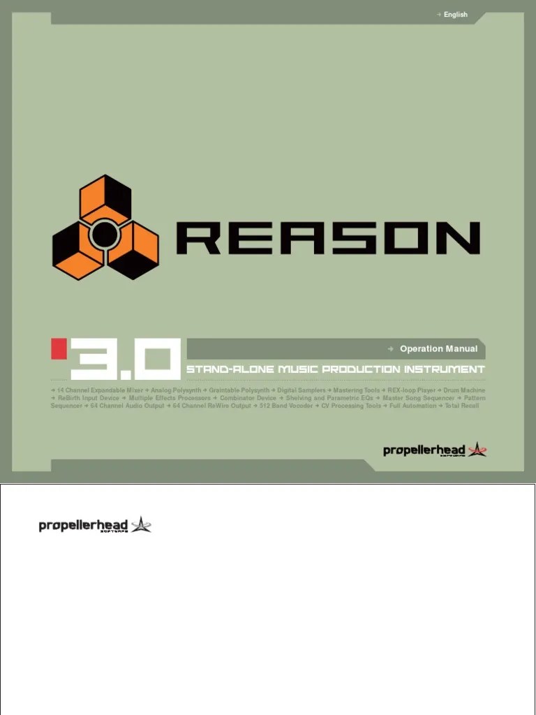 Reason 3.0 Operation Manual English Synthesizer Sound Technology