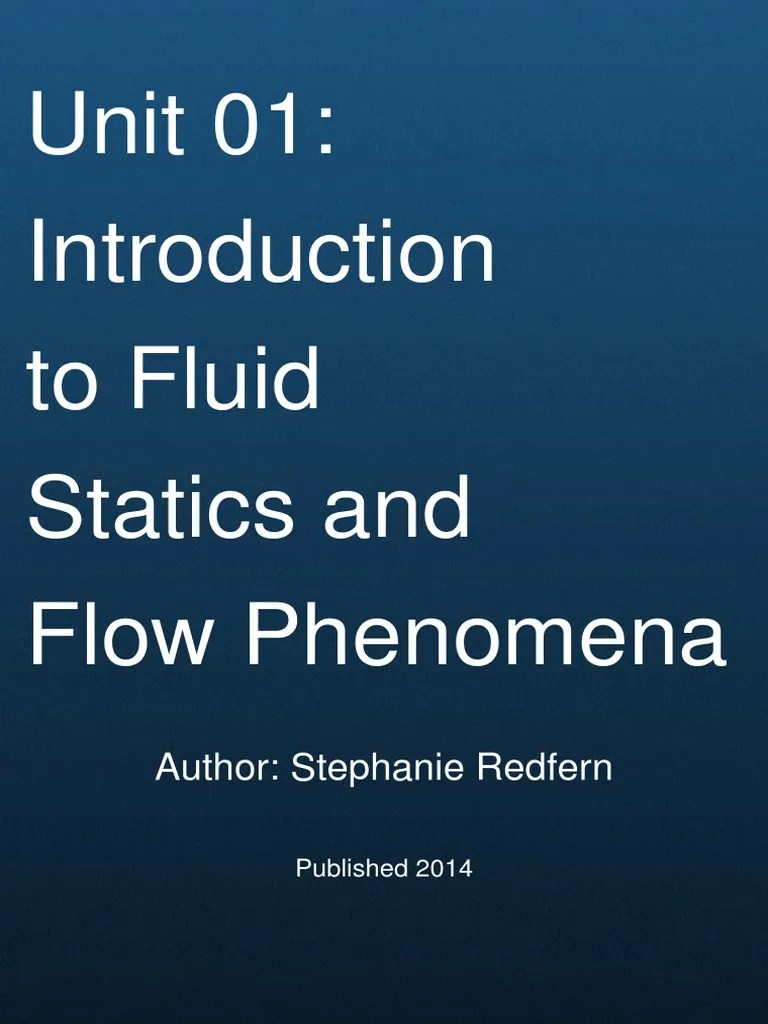 Unit 01 Introduction To Fluid Statics and Flow Phenomena by The PDF
