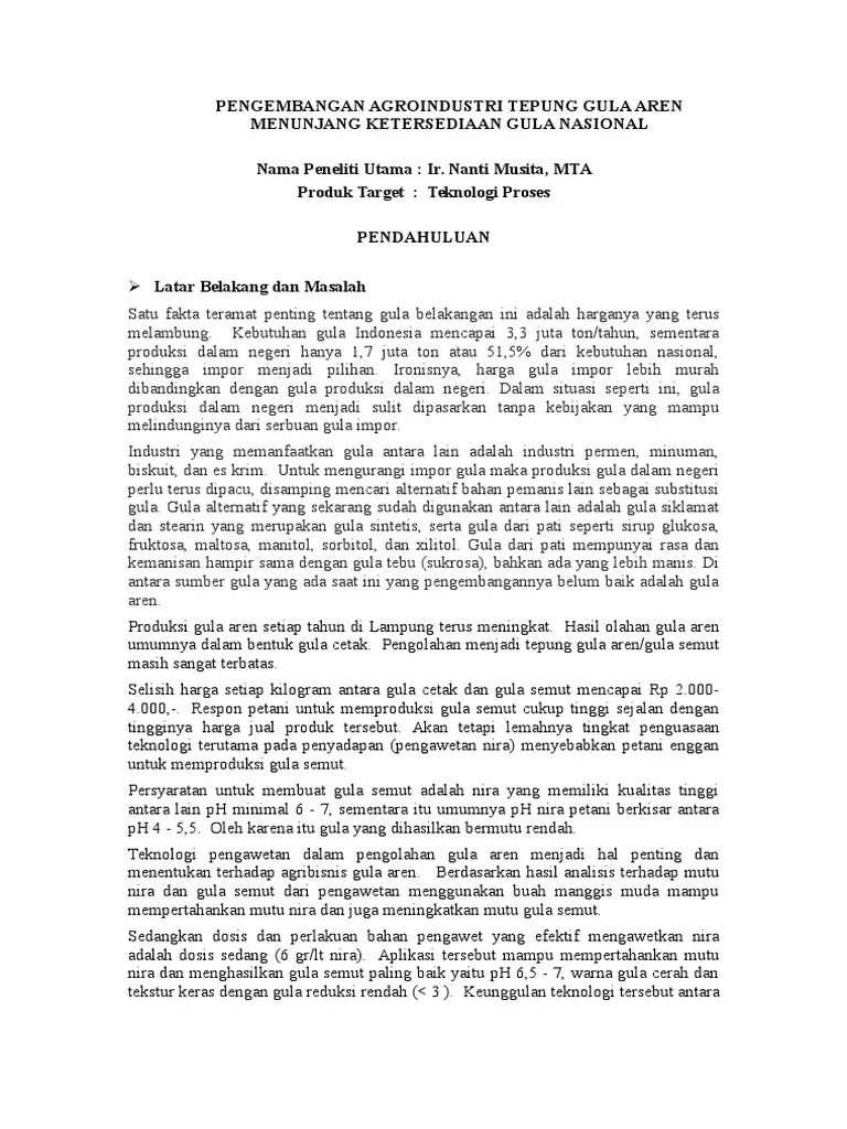 TOR Tepung Gula Aren 2015