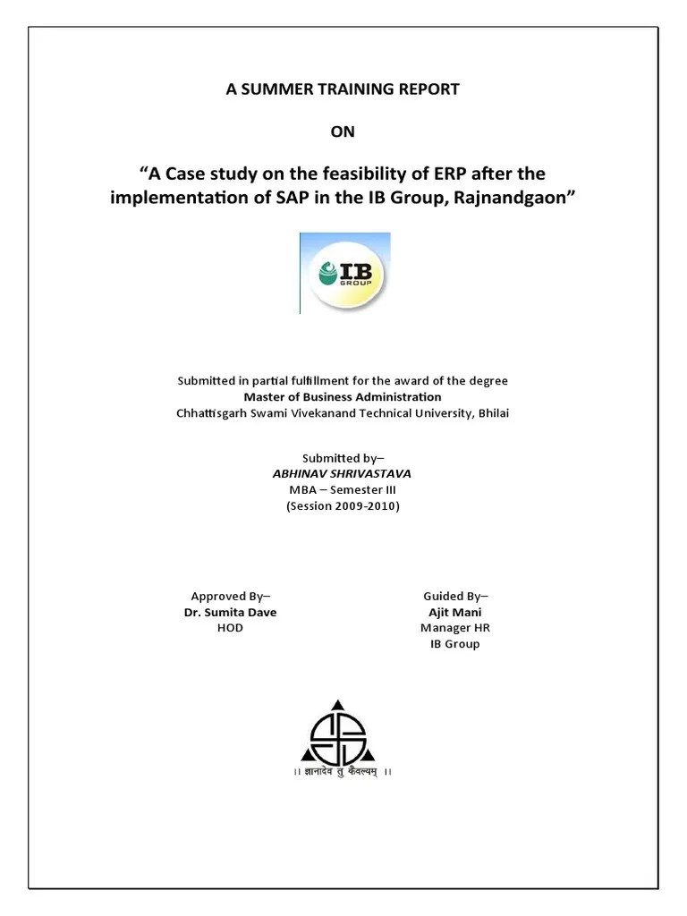 A Case Study On The Feasibility of ERP After The Implementation of SAP