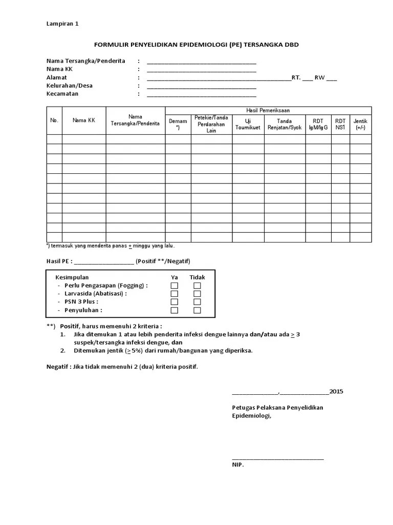 Formulir Pe Dbd