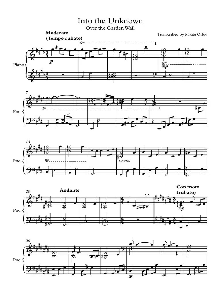 Into the Unknown Full Score Poétique (discipline