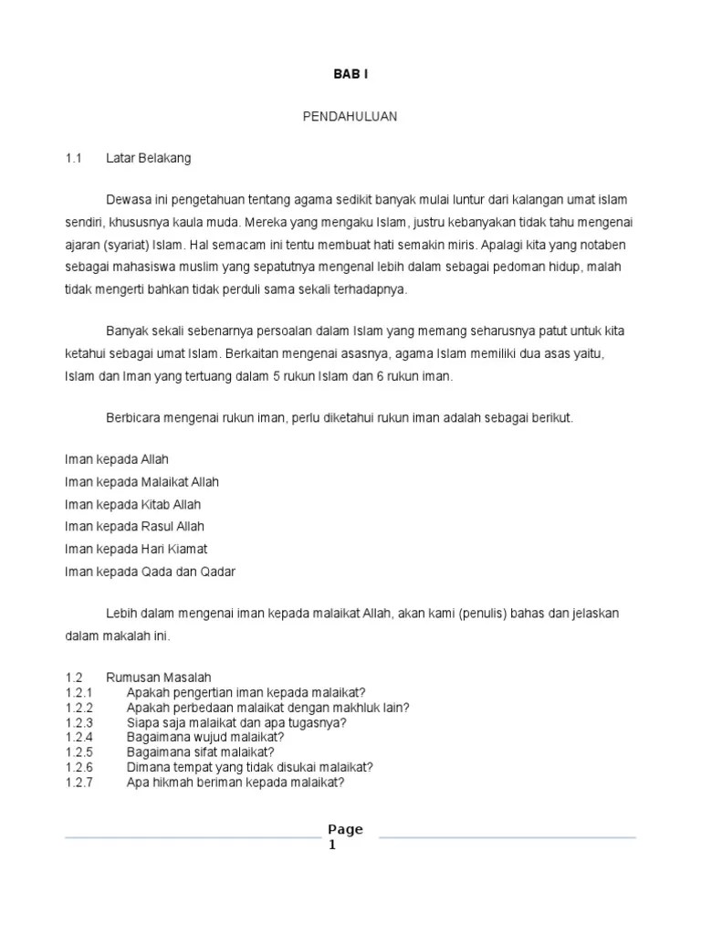 Makalah Iman Kepada Malaikat | PDF