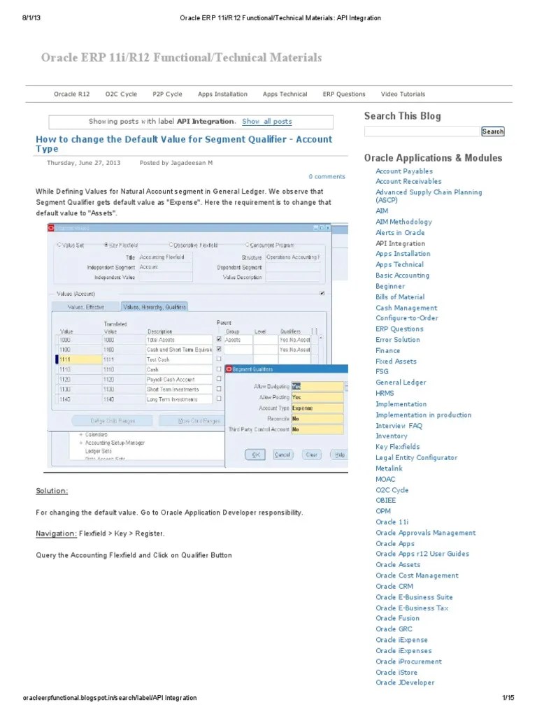 Oracle ERP 11i_R12 Functional_Technical Materials_ API