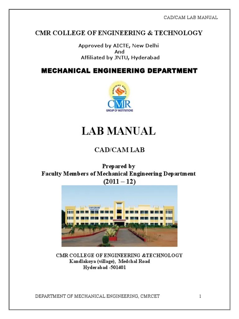 Cad Lab Manual PDF Finite Element Method Computer Aided Design