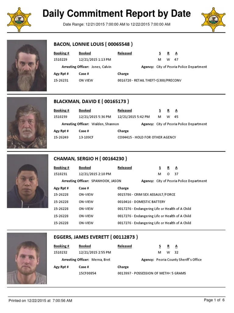Peoria County booking sheet 12/22/15 Violence Common Law