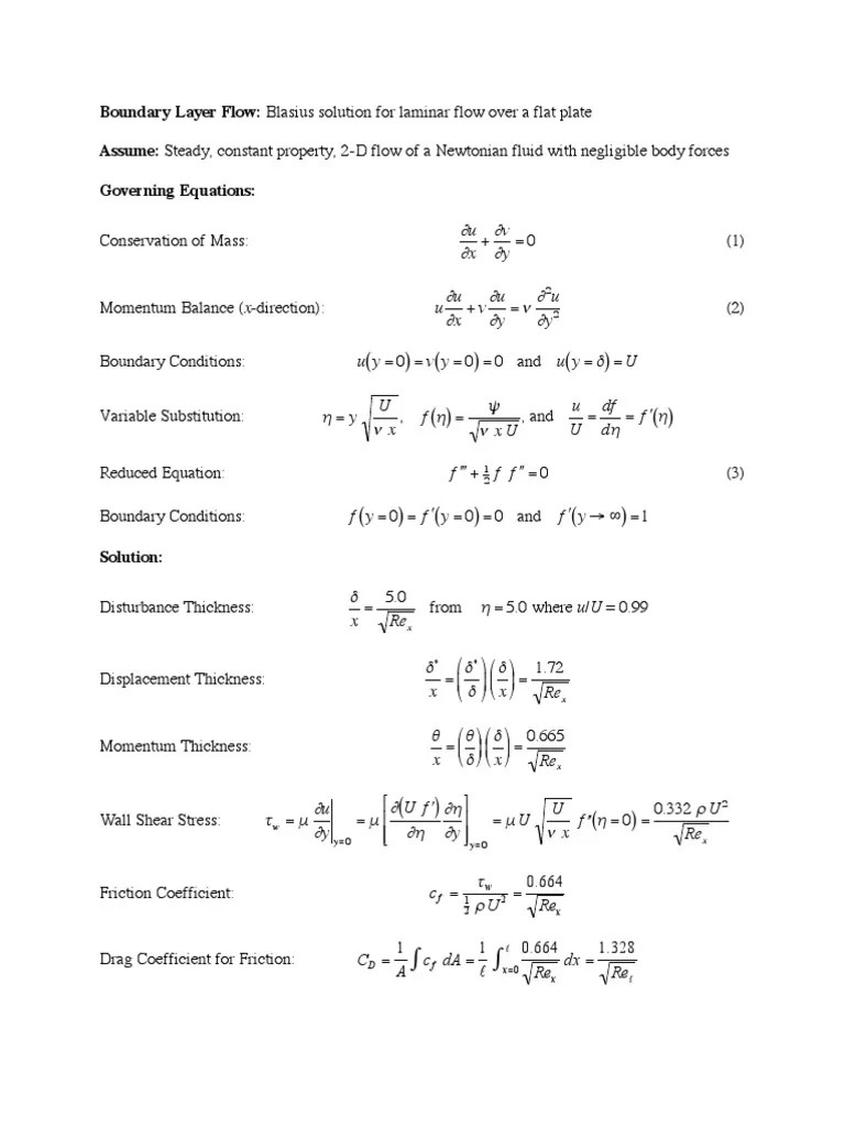 Blasius equation Chemical Engineering Continuum Mechanics Free 30