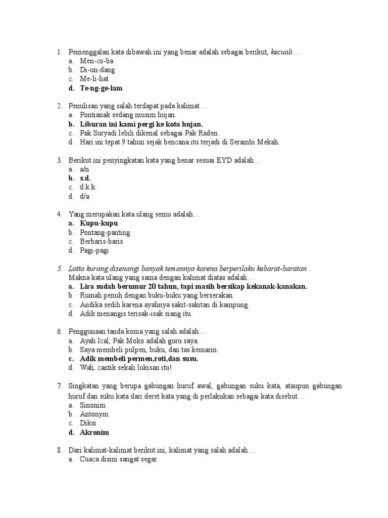 Soal Tentang EYD | PDF