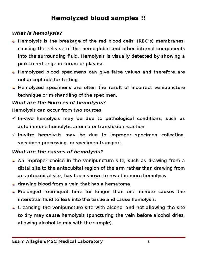 hemolysis 2 Histology Animal Physiology