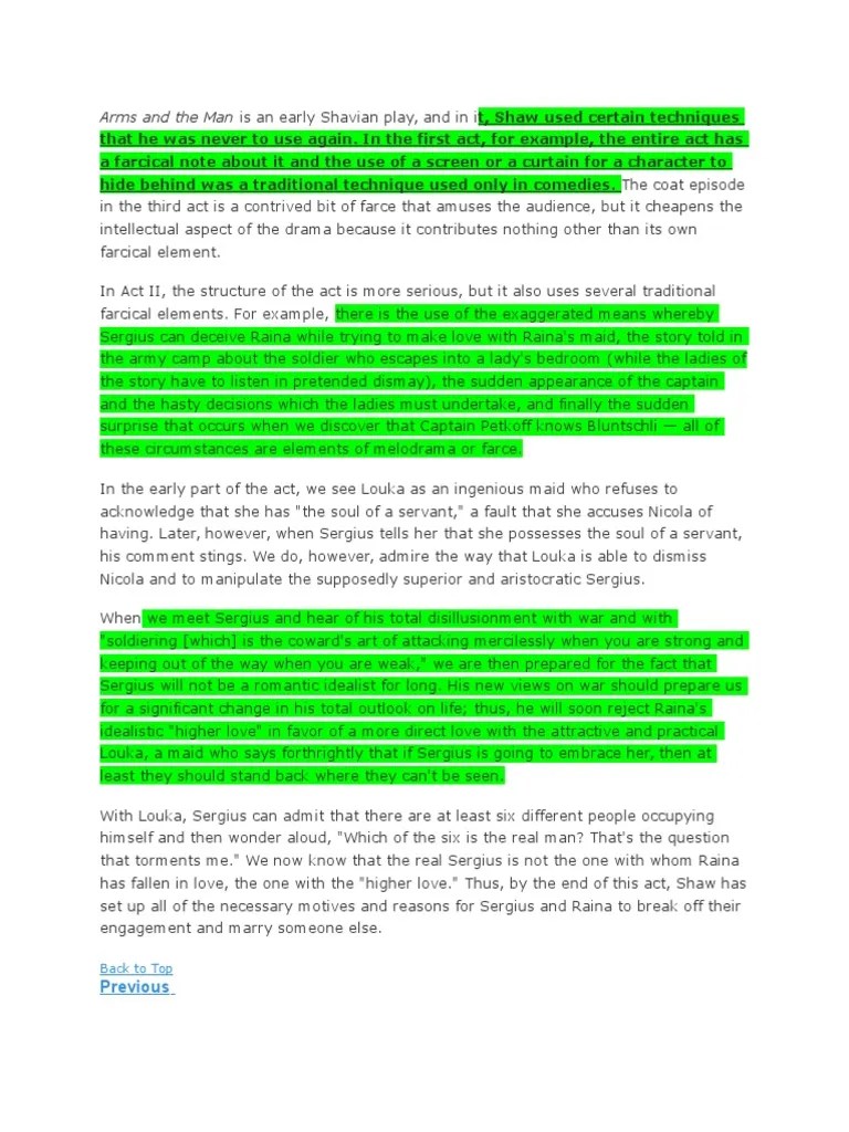 Arms and The Man Act 2 PDF