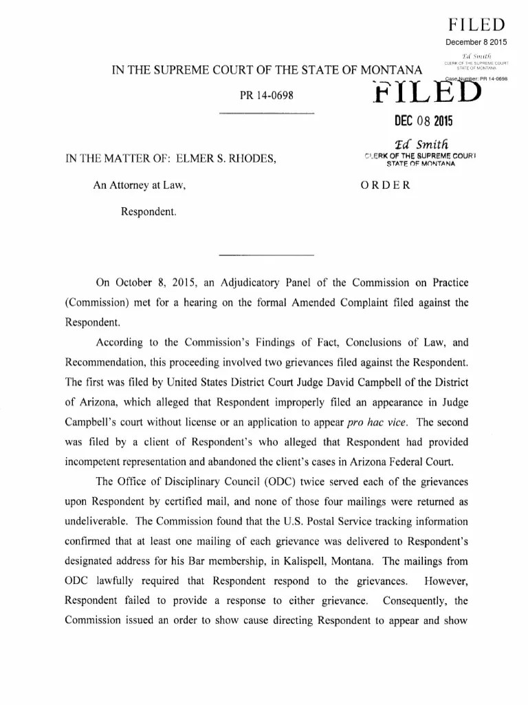 PR 140698 Final Disposition DisciplineAttorney Order Disbarment