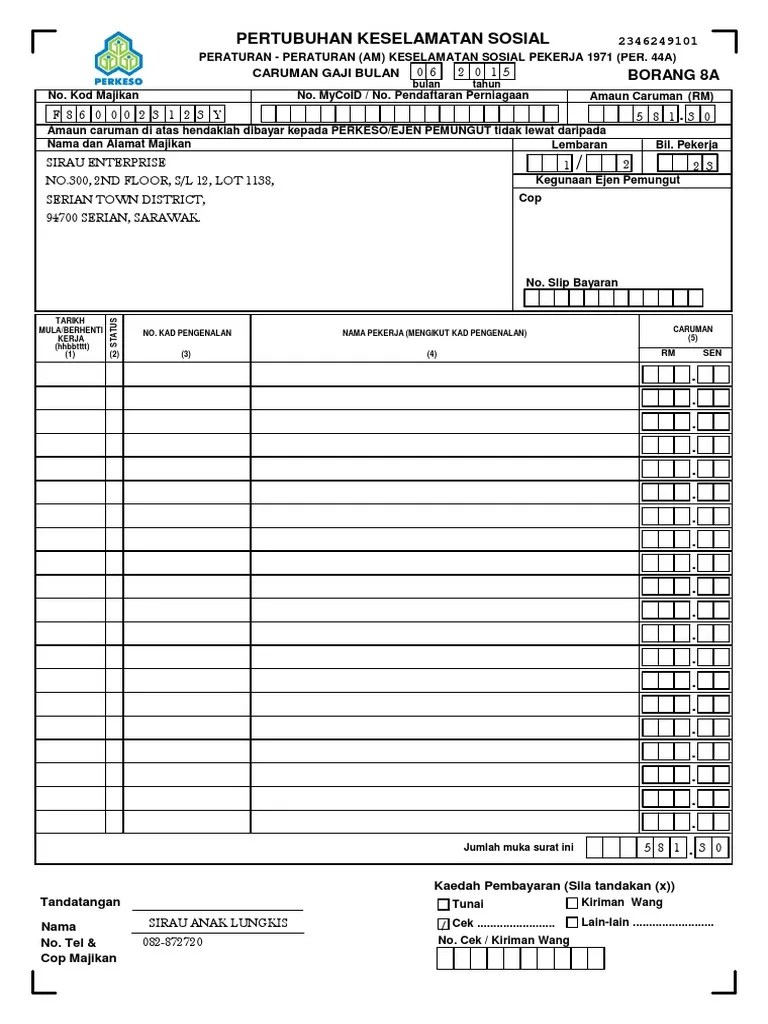 how to print perkeso borang 8a Donna Lambert