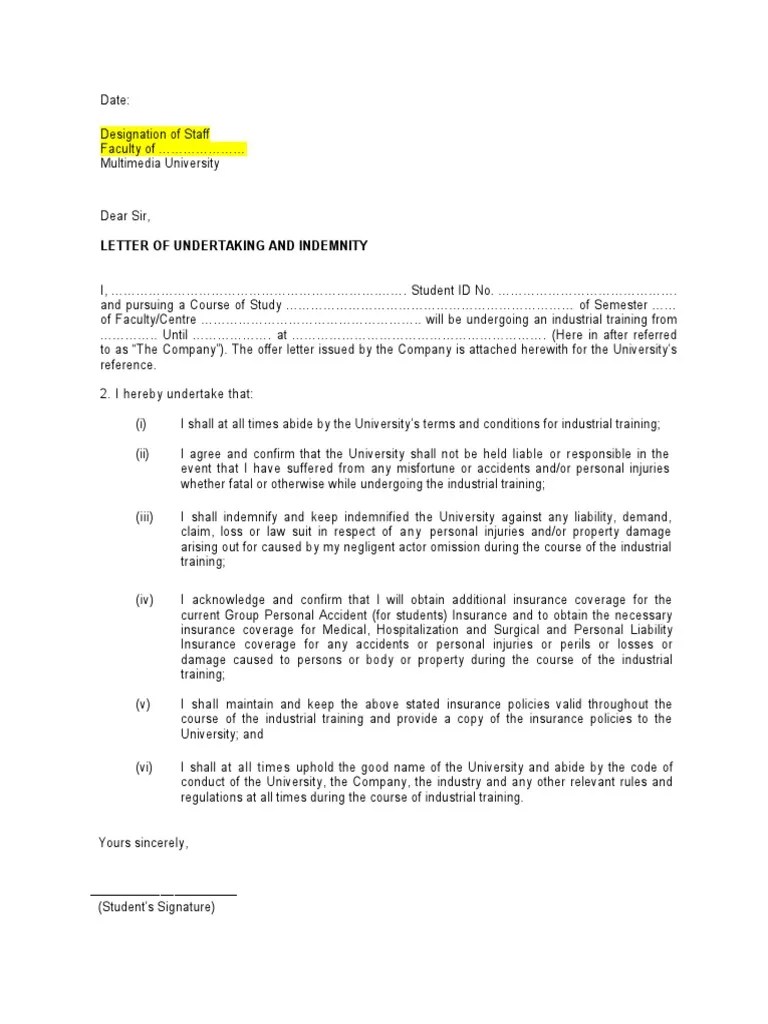 Letter Of Undertaking Format To Bank Certify Letter Images and Photos