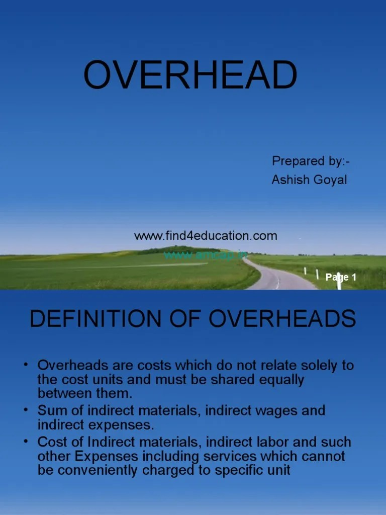 Types of Overheads