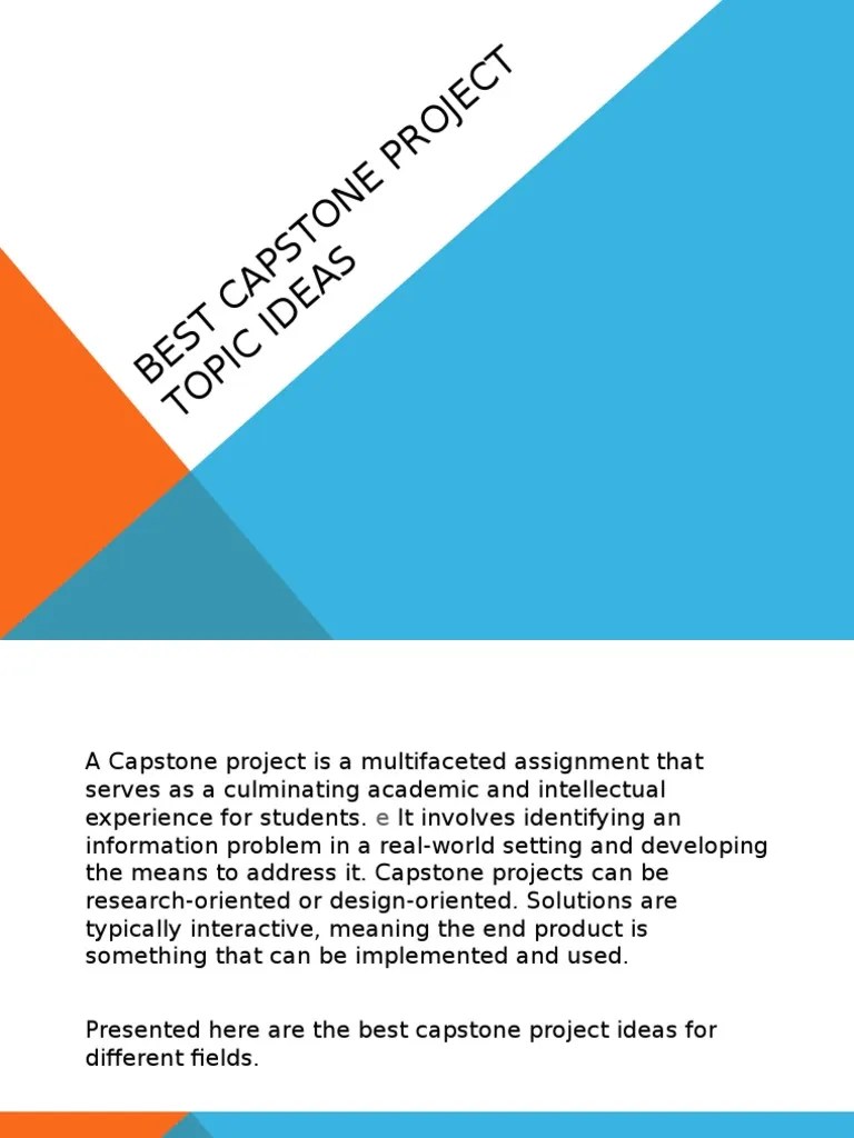 🎉 Capstone meaning in college. What Is Capstone Project Senior Capstone Project Essentials