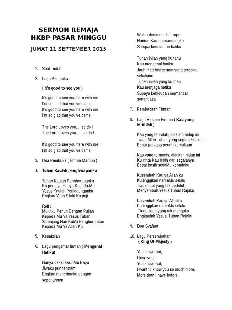Contoh Susunan Acara Ibadah Pemuda | PDF
