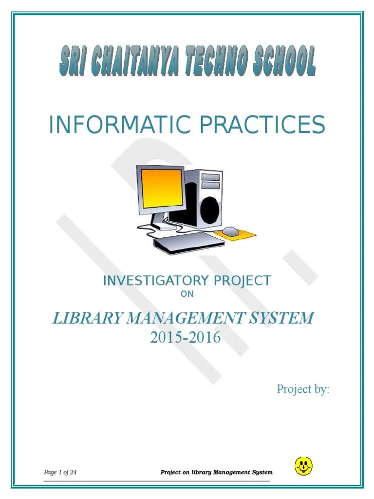 Project Report Library Management System Books Libraries