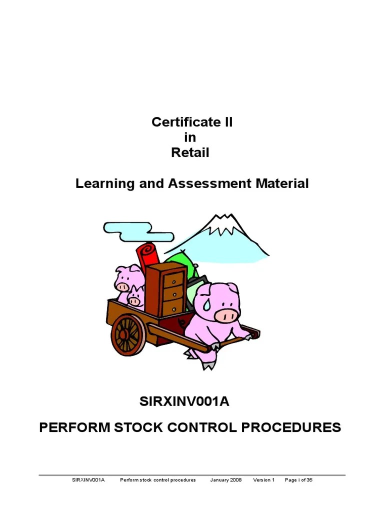 Perform Stock Control Procedures A strategic guide Warehouse