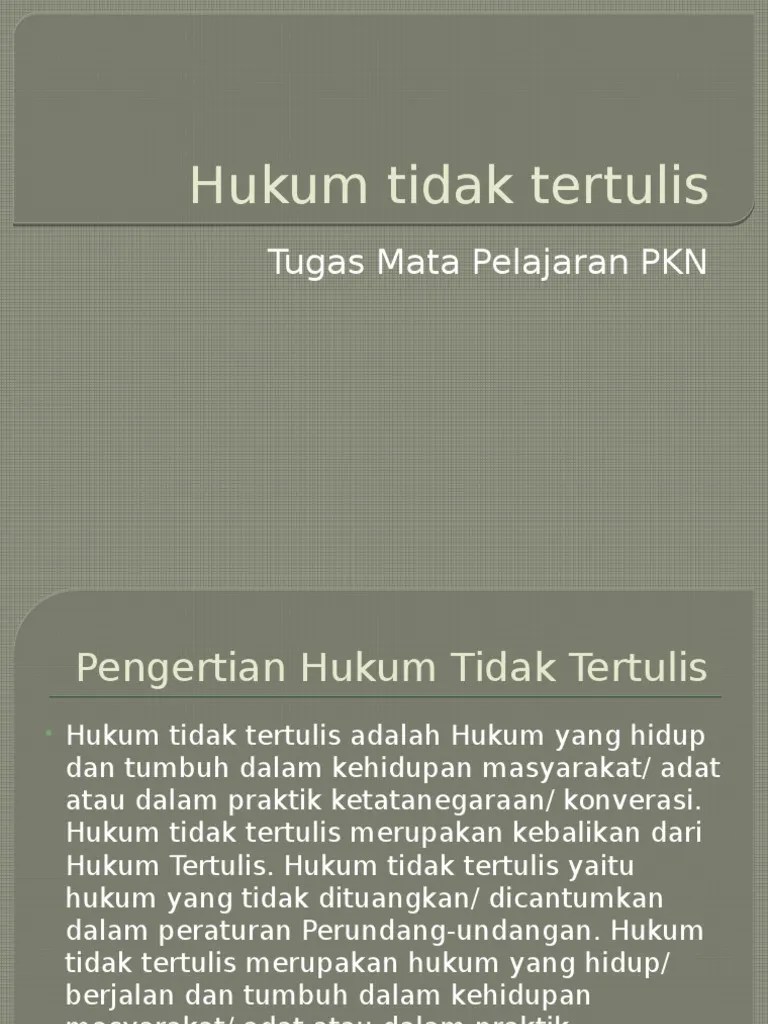 Hukum Tidak Tertulis | PDF