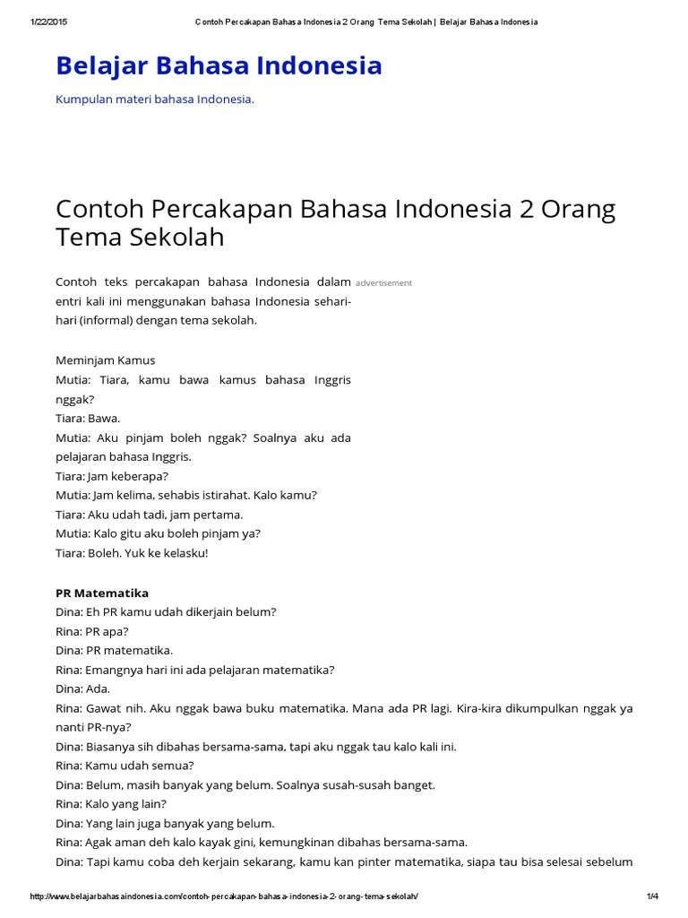 Contoh Dialog Teks Anekdot Dua Orang | Serbameme