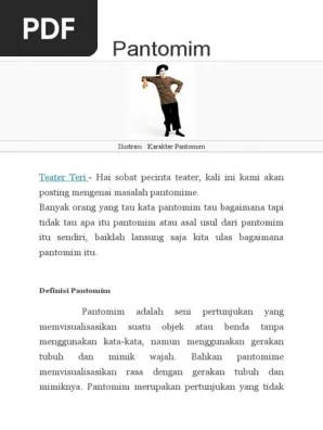 Sejarah Pantomim | PDF