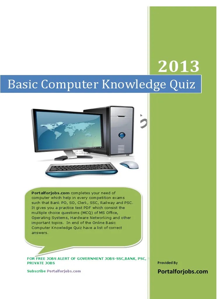 Basic Computer Knowledge.pdf Operating System Computer Data Storage