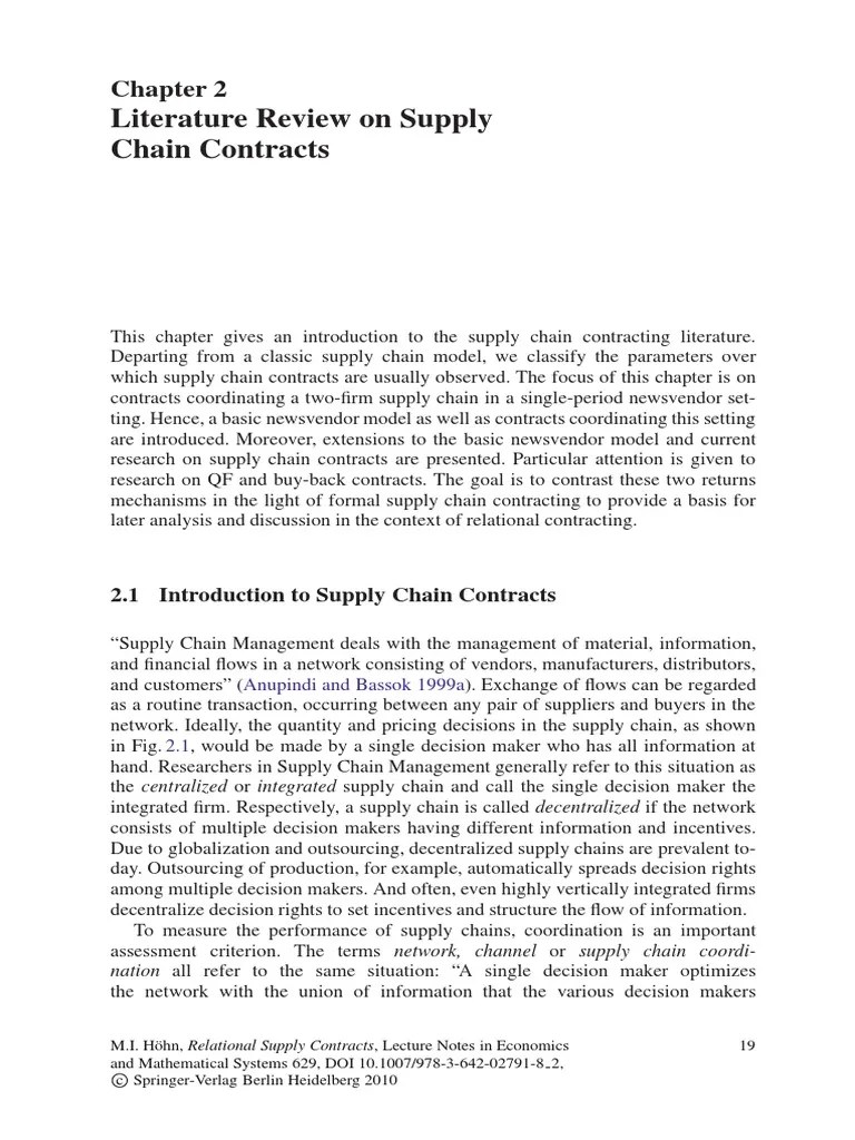 Supply Chain Contracts