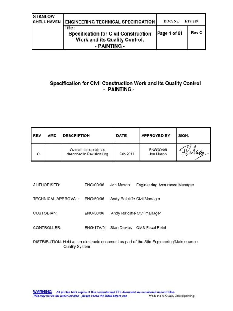 Work and Its Quality Control Painting; Paint Abrasive Free 30day Trial Scribd