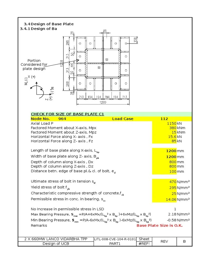 Anchor Bolt Design IS Code LSD Bending Screw