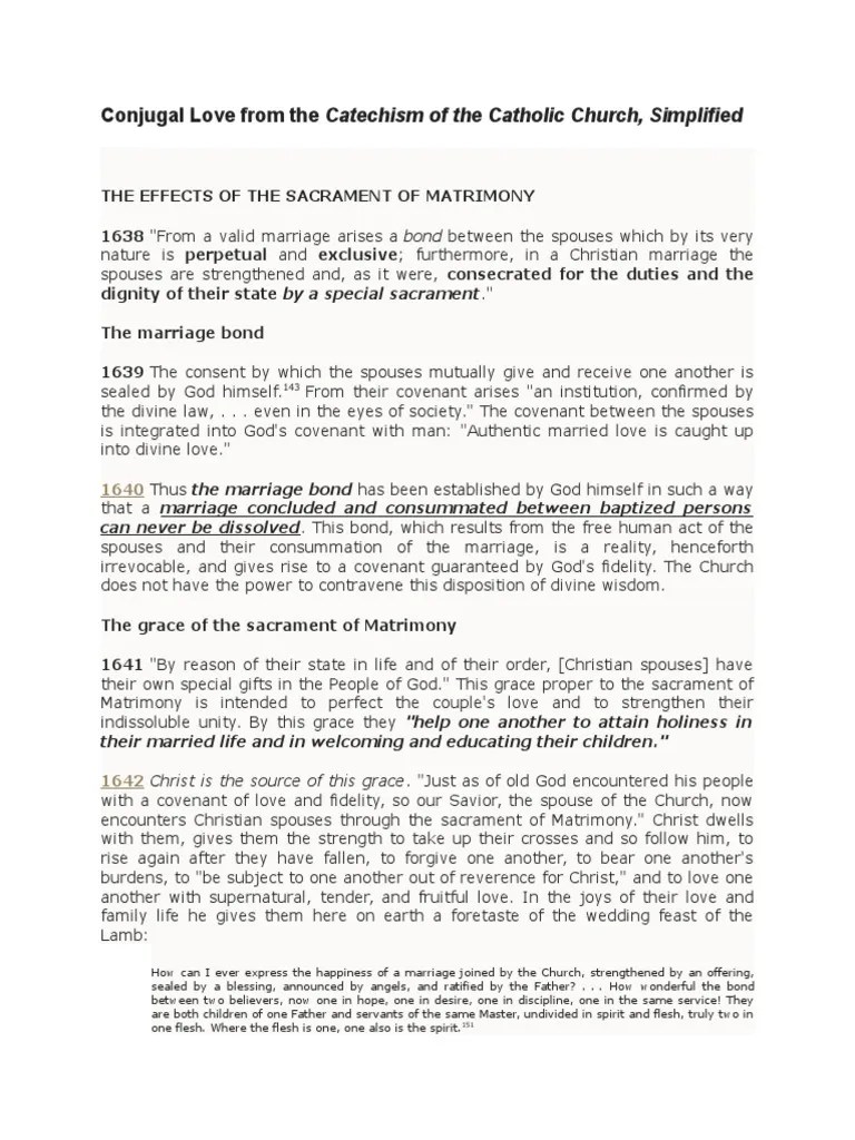 03I Conjugal Love Marriage Catholic Church