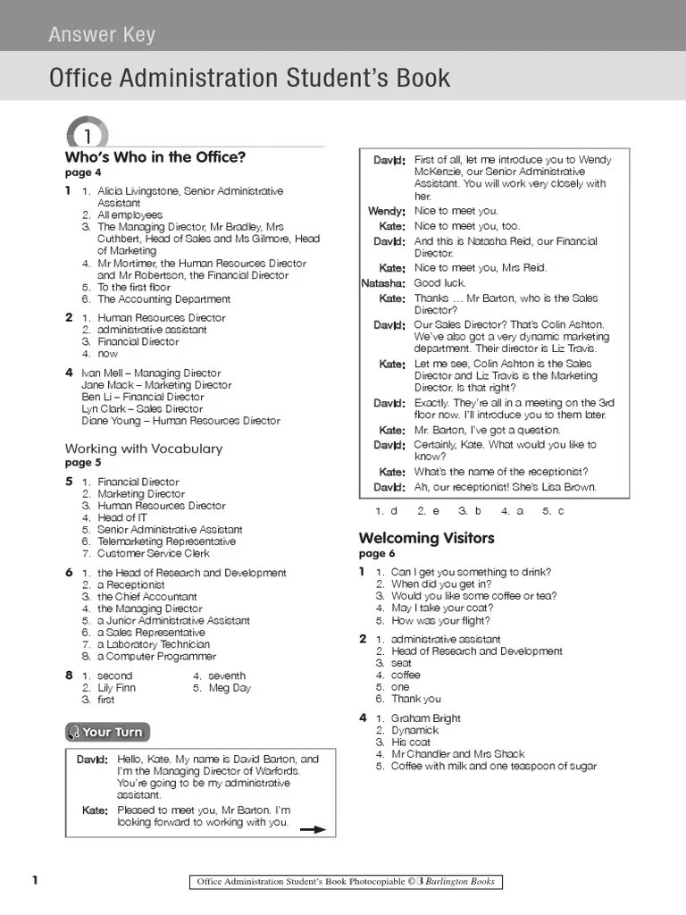 Activity Book Office Administration PDF Salad Thailand