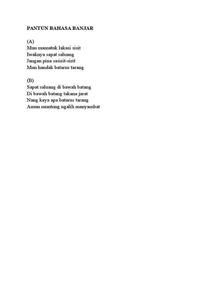 Pantun Bahasa Banjar | PDF
