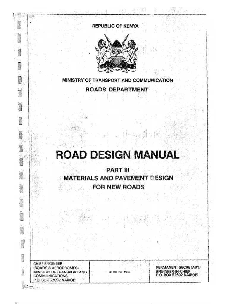 Kenya Road Design Manual Part III