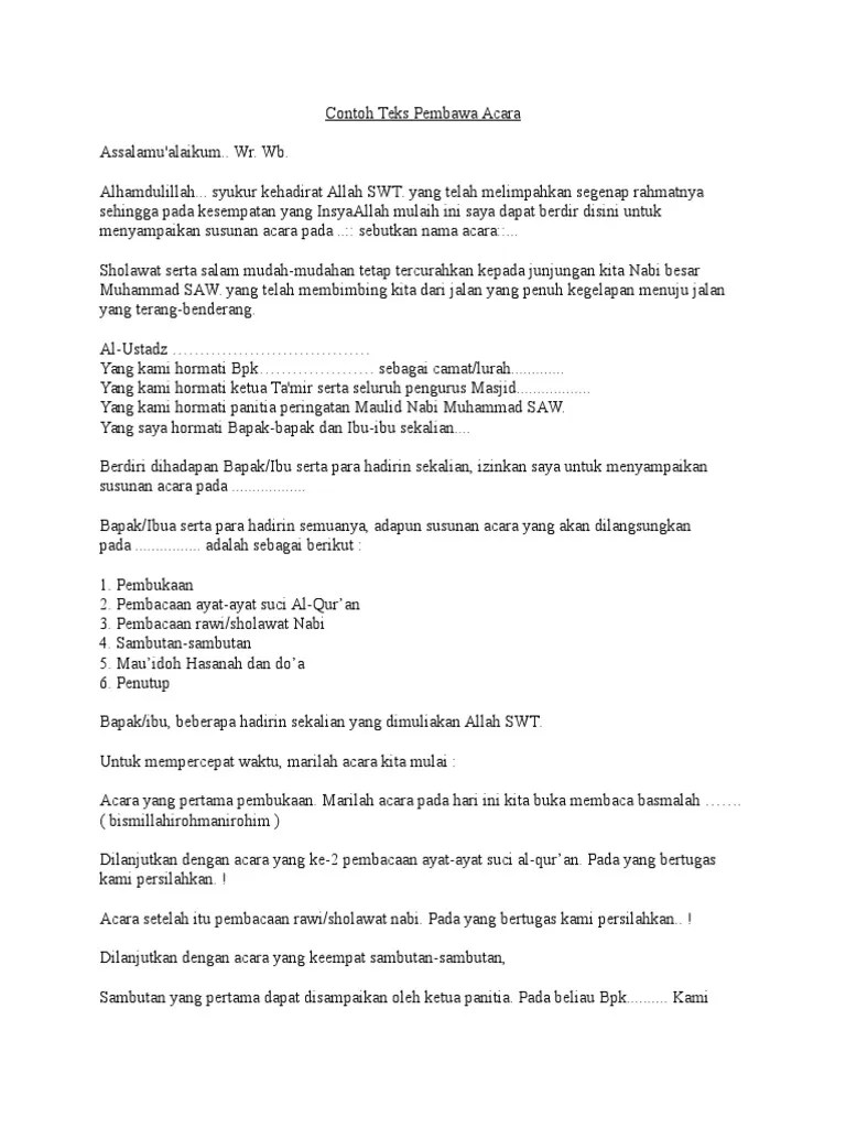 Contoh Teks Pembawa Acara Berita – Belajar