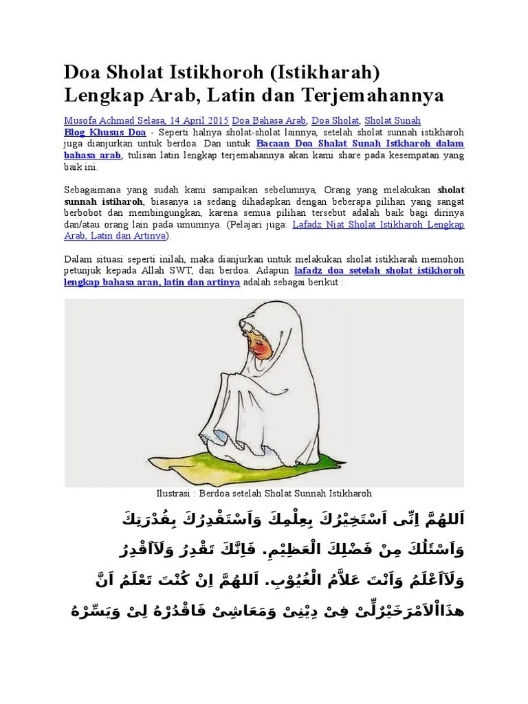 Doa Shalat Istikharah Dan Latinnya - Kumpulan Doa