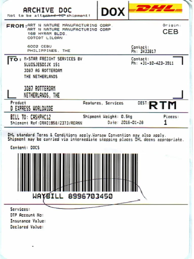 DHL Waybill PDF