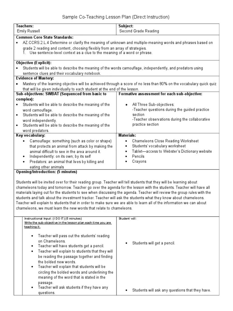 pa lesson plan 2 close reading | Lesson Plan | Vocabulary