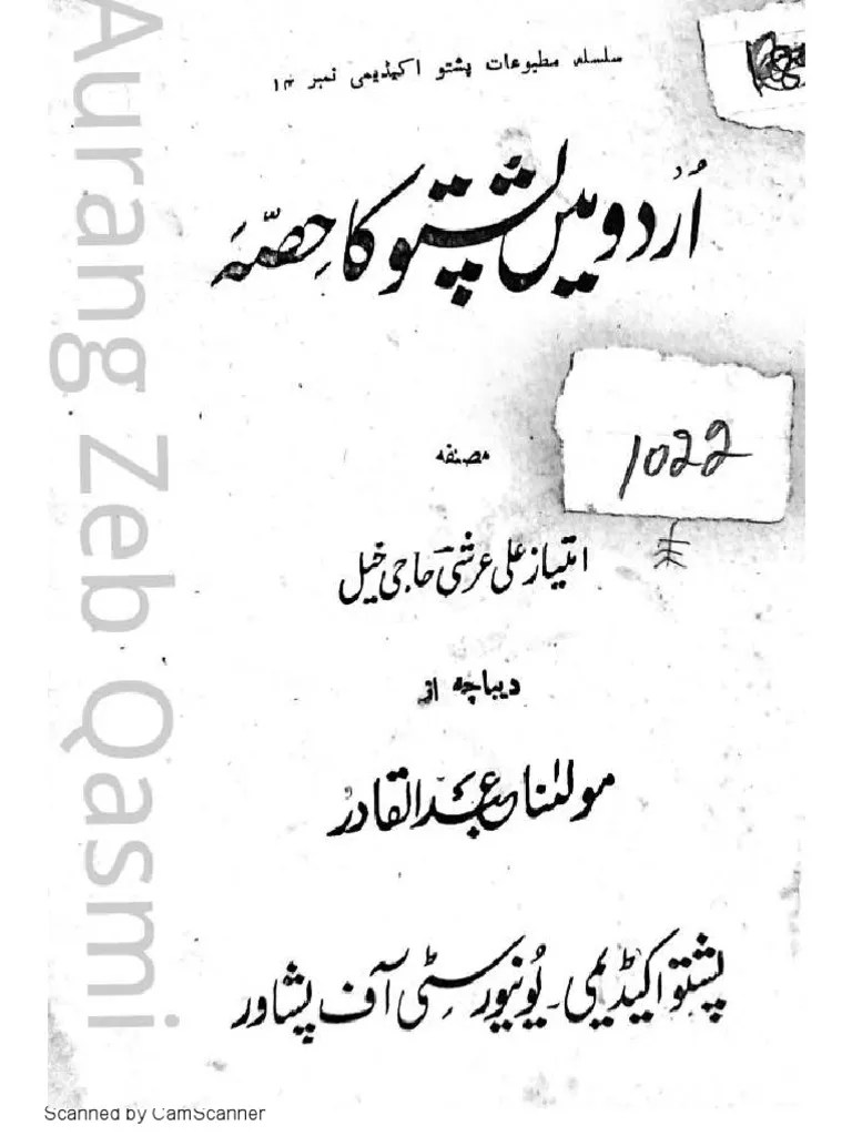 Urdu May Pashto Ka Hissa