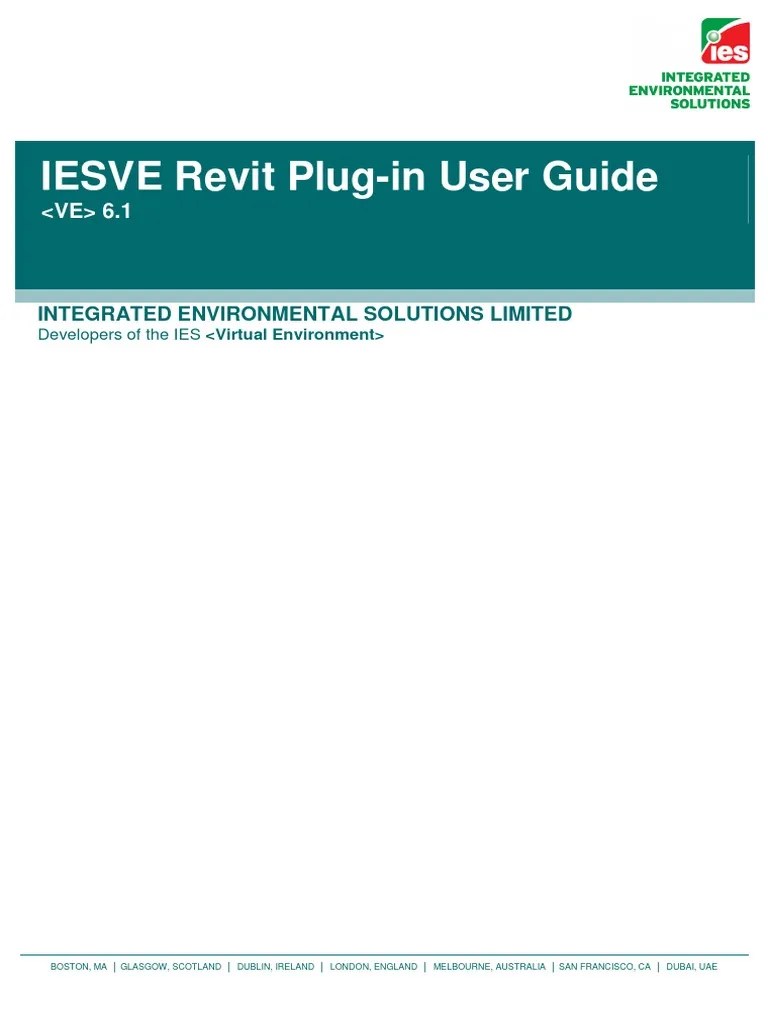 IES VE Revit Plugin Guide PDF Hvac Autodesk Revit