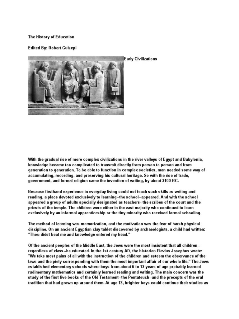 The History of Education PDF