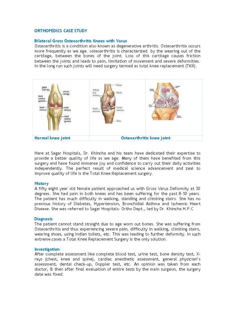 Cs Ortho Orthopedics Case Study Osteoarthritis Orthopedic Surgery